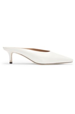 Backless mules in nappa leather, White