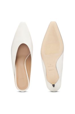 Backless mules in nappa leather, White