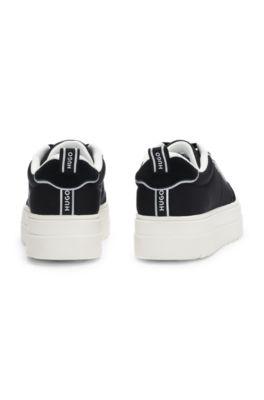Platform trainers with suede trims, Black