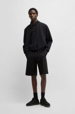 Shorts with zigzag stitching, Black