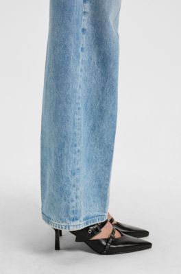 Nappa-leather mules with twin buckled straps , Black