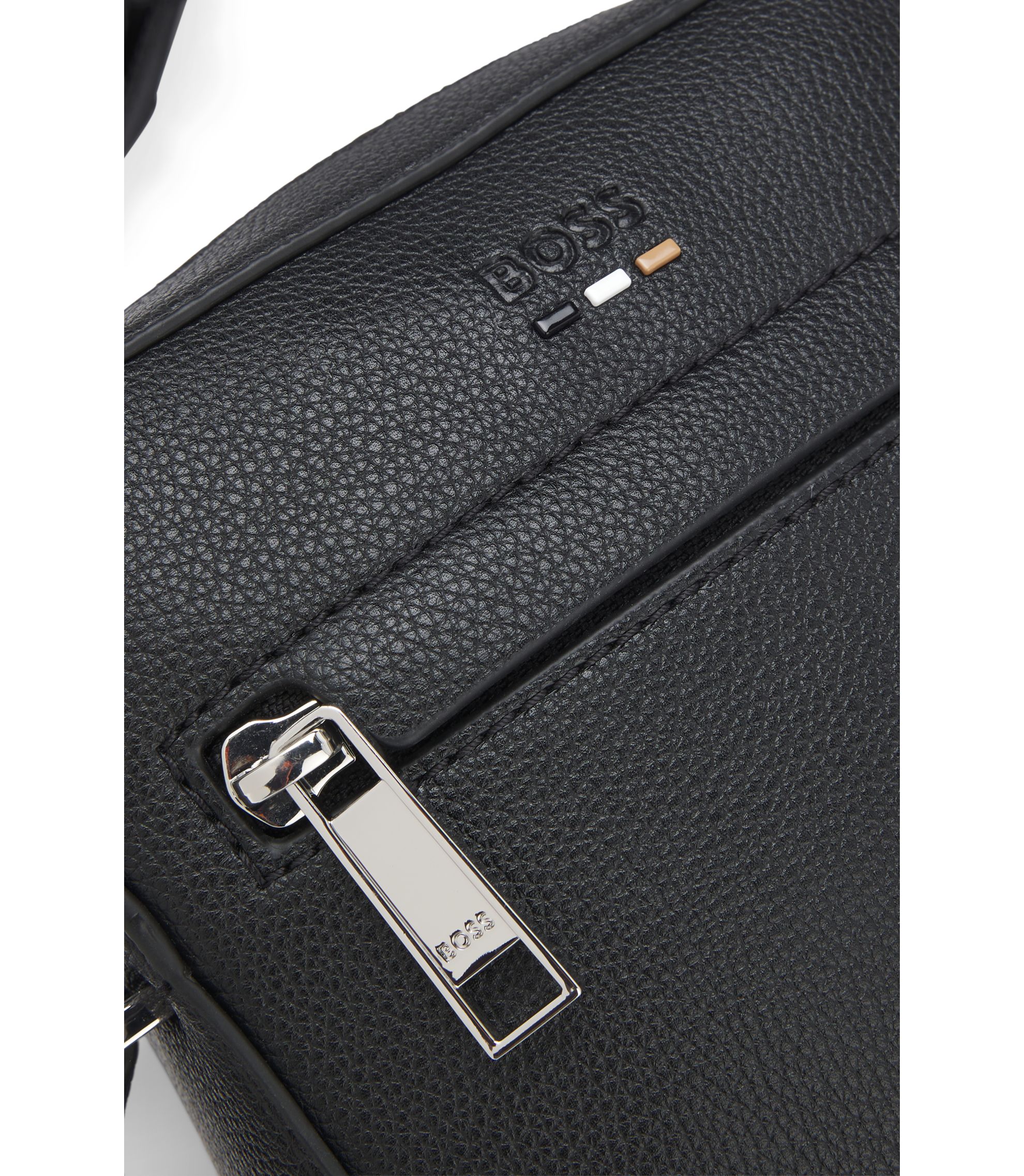 BOSS - Reporter bag with embossed logo - Black