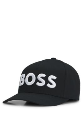 Gorra de sarga de algod&oacute;n con logo bordado, Negro
