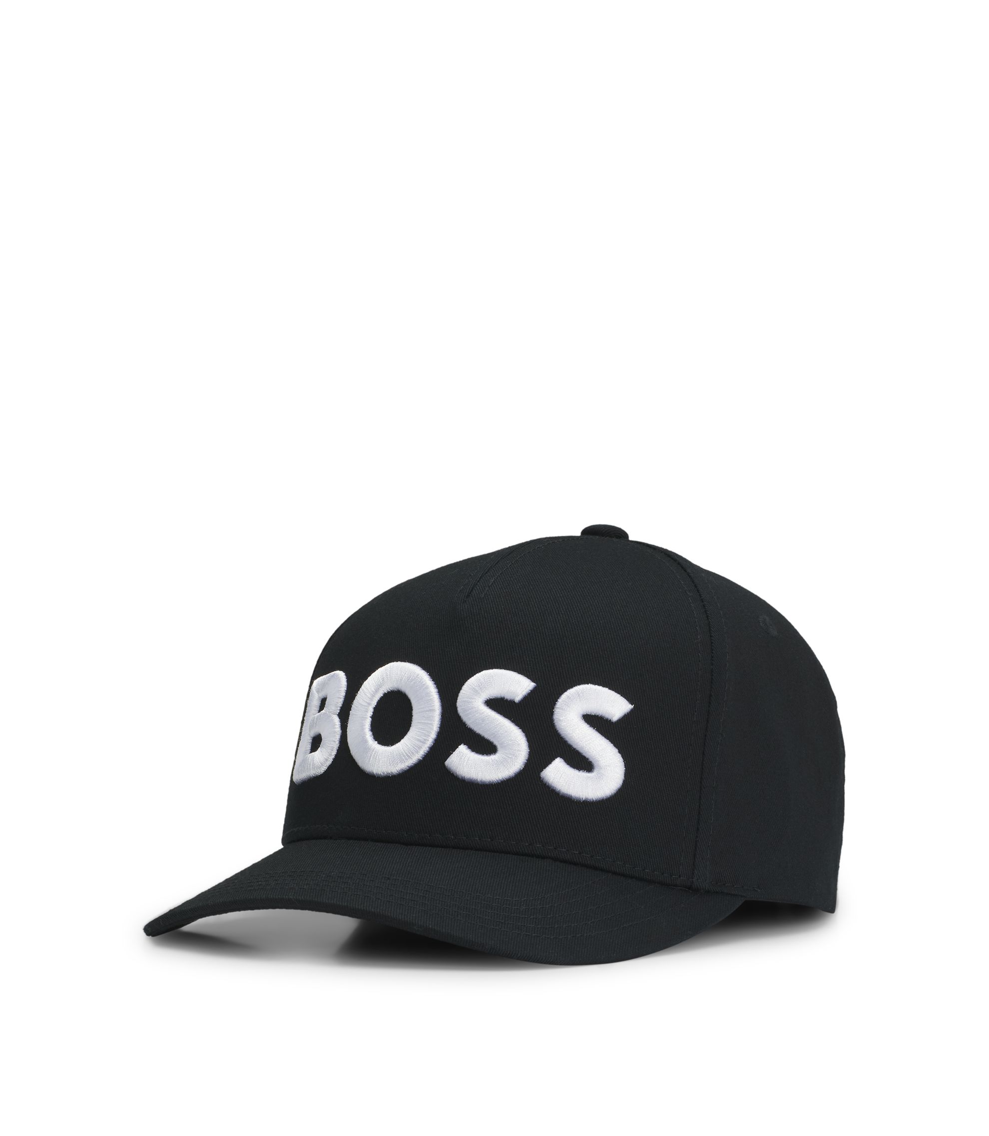 BOSS - Embroidered-logo cap in cotton twill - Black