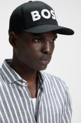 Casquette en twill de coton &agrave; logo brod&eacute;, Noir