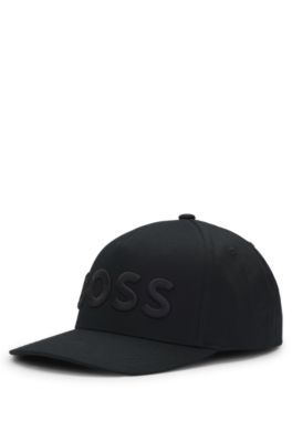 Embroidered-logo cap in cotton twill, Black