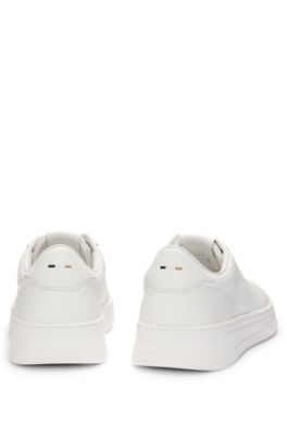 Leather trainers with rubber outsole, White