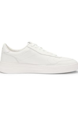 Leather trainers with rubber outsole, White
