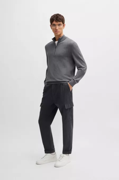 Leather trainers with rubber outsole