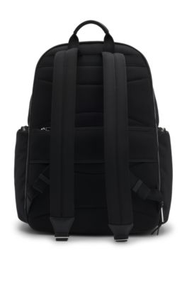 BOSS - Zipped backpack with leather trims - Black
