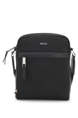 Reporter bag with leather trims, Black