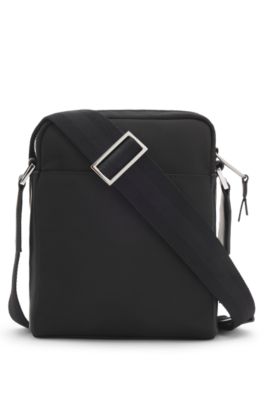 Reporter bag with leather trims, Black