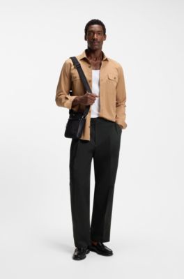 Reporter bag with leather trims, Black