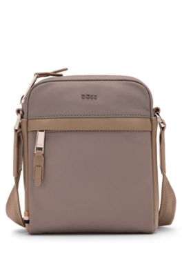BOSS - Reporter bag with leather trims - Light Green