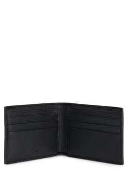 Wallet with embossed logo and signature stripe, Black