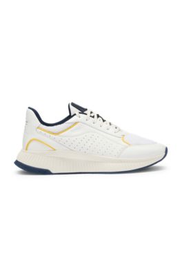Porsche x BOSS perforated-leather trainers with ridged outsole, White