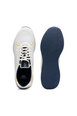 Porsche x BOSS perforated-leather trainers with ridged outsole, White