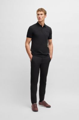 Mixed-material lace-up trainers with suede trims, Dark Red