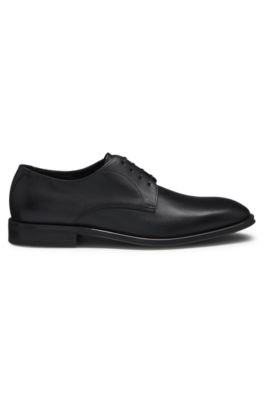 Zapatos Derby de piel elaborados en Italia, Negro