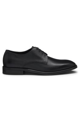 Italian-made leather Derby shoes, Black