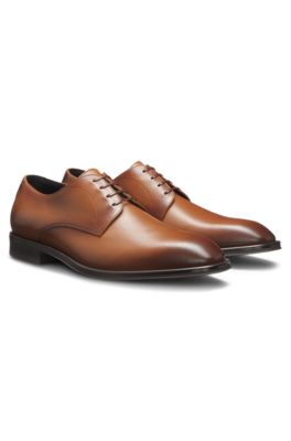 Italian-made leather Derby shoes, Brown