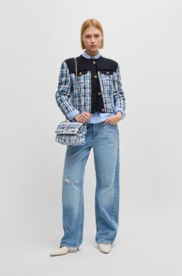 Bolso bandolera de tweed multicolor con monograma Double B, Fantas&iacute;a