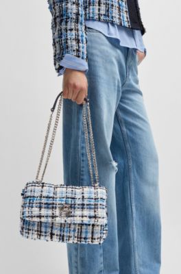 Bolso bandolera de tweed multicolor con monograma Double B, Fantas&iacute;a