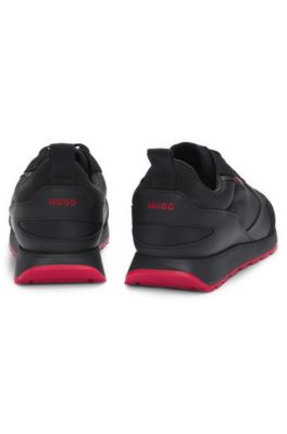 Deportivas de mezcla de materiales con detalles de la marca, Negro