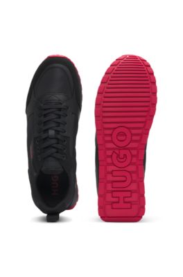 Deportivas de mezcla de materiales con detalles de la marca, Negro