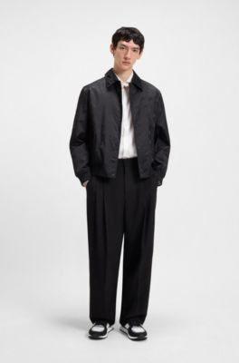 Branded-accent trainers in mixed materials, Dark Grey