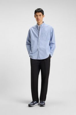 Deportivas de mezcla de materiales con detalles de la marca, Celeste