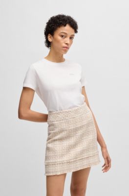 Camiseta de punto de algod&oacute;n con logo caligrafiado, Blanco