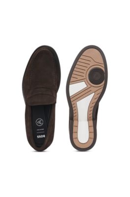 Mocasines de antifaz Dressletic de ante, Marr&oacute;n oscuro