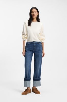 Rubber-sole trainers in suede, Brown