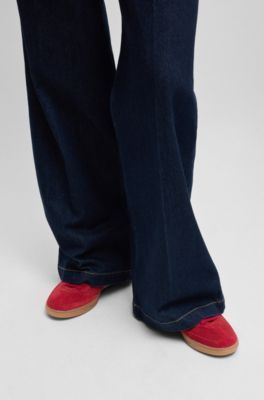 Rubber-sole trainers in suede, Dark Red