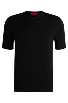 Camiseta slim fit de punto, Negro