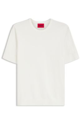 Jersey de manga corta slim fit de punto, Blanco