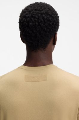 Camiseta slim fit de punto, Beige
