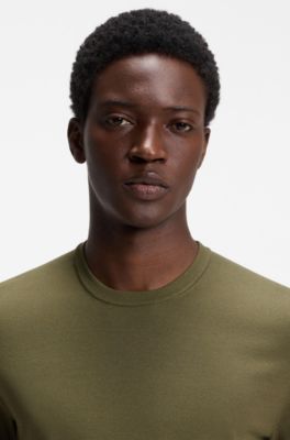 T-shirt Slim en maille, Chaux