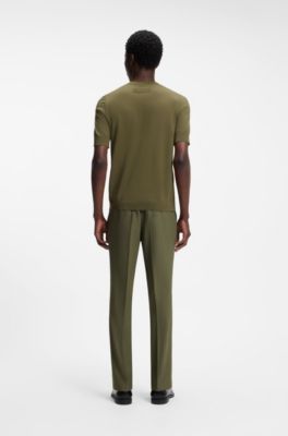 T-shirt Slim en maille, Chaux
