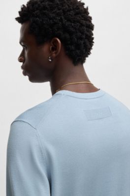 Knit sweater in a regular fit, Light Blue