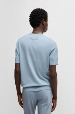 Knit sweater in a regular fit, Light Blue