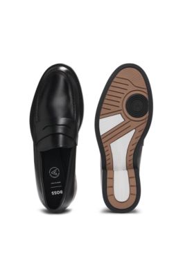 Dressletic penny loafers in leather, Black