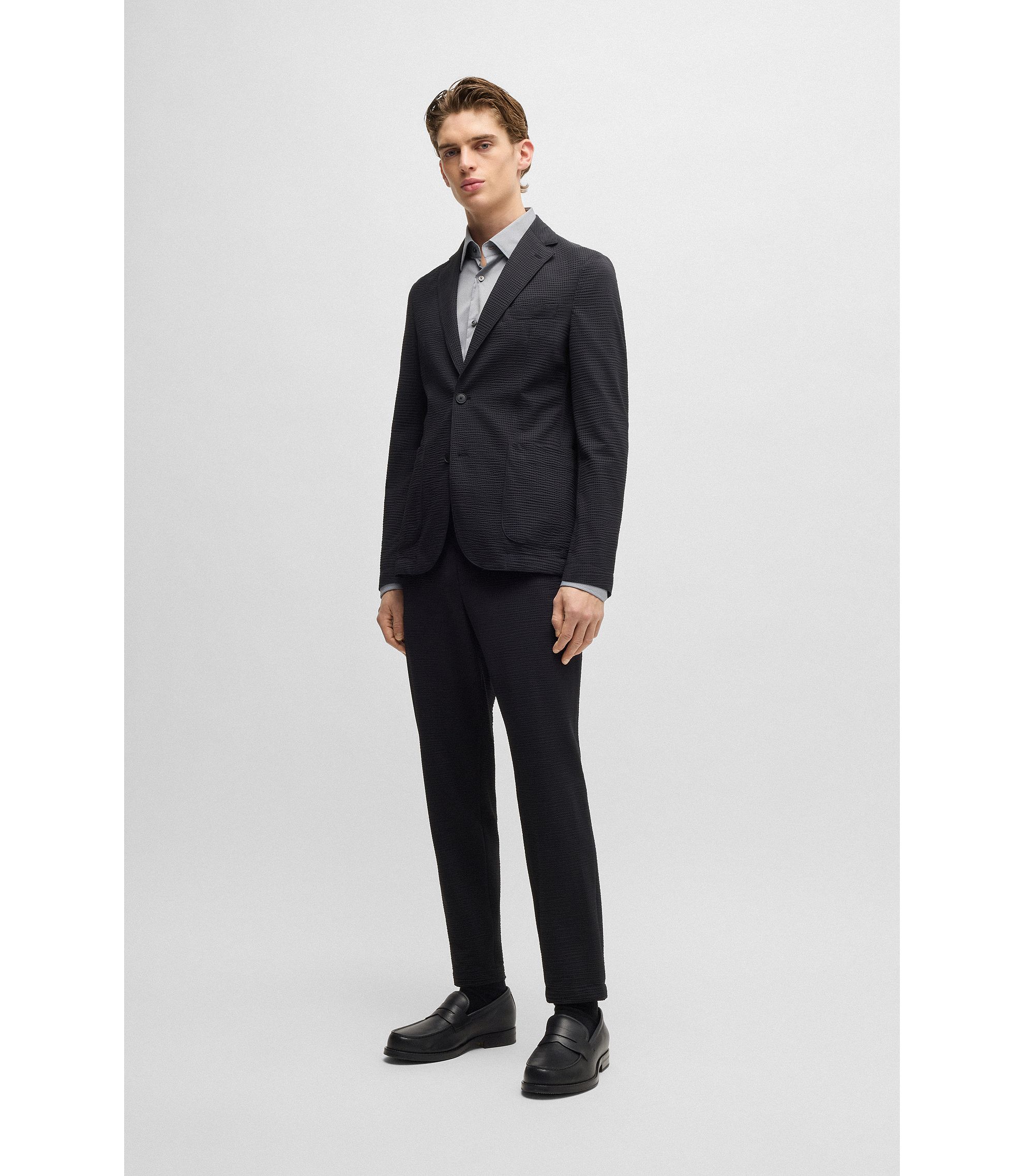 BOSS - Dressletic slip-on penny loafers in leather - Black BOSS - Dressletic slip-on penny loafers in leather - Black