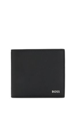 Cartera con logo plateado, Negro