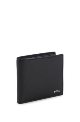 Cartera con logo plateado, Negro