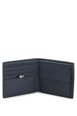 Cartera con logo plateado, Celeste