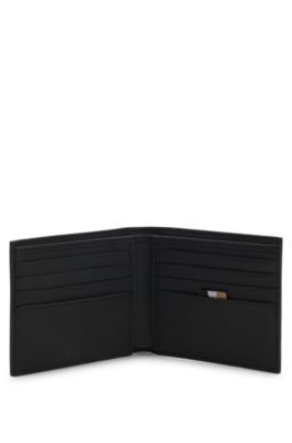 Wallet with foil-embossed logo, Black