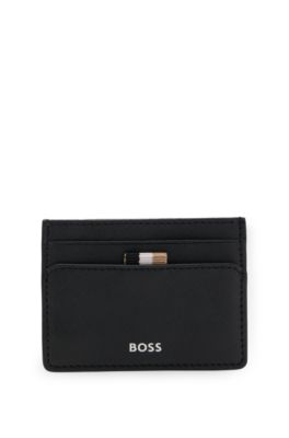 Card holder with foil-embossed logo, Black