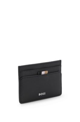 Porte-cartes avec logo emboss&eacute; en transfert, Noir